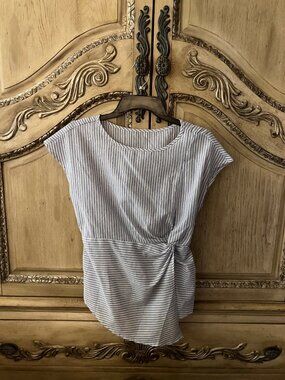 Cotton Blend - Blue and Cream shirt - Medium
